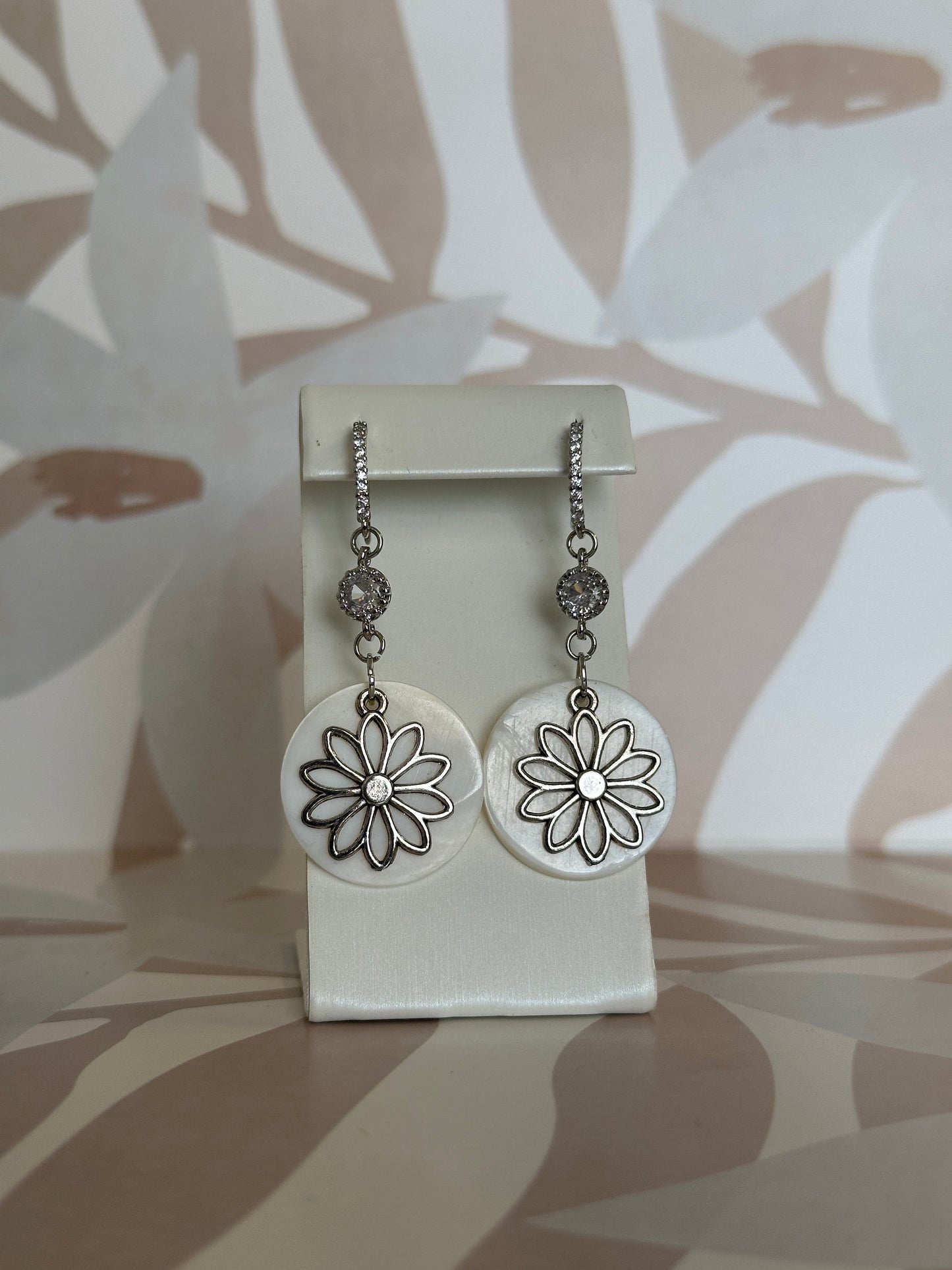 Flower and Shell Handmade Earrings; Beach, Ocean, Vacation, Sun, Cruise Accessories and Jewelry - Shella Bella