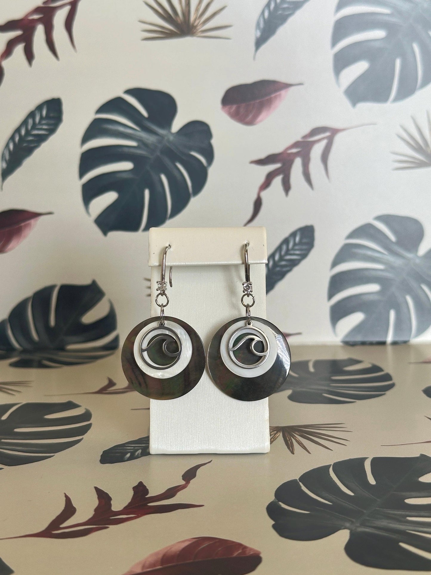 Wave and Shell Handmade Earrings; Beach, Ocean, Vacation, Sun, Cruise Accessories and Jewelry - Shella Bella