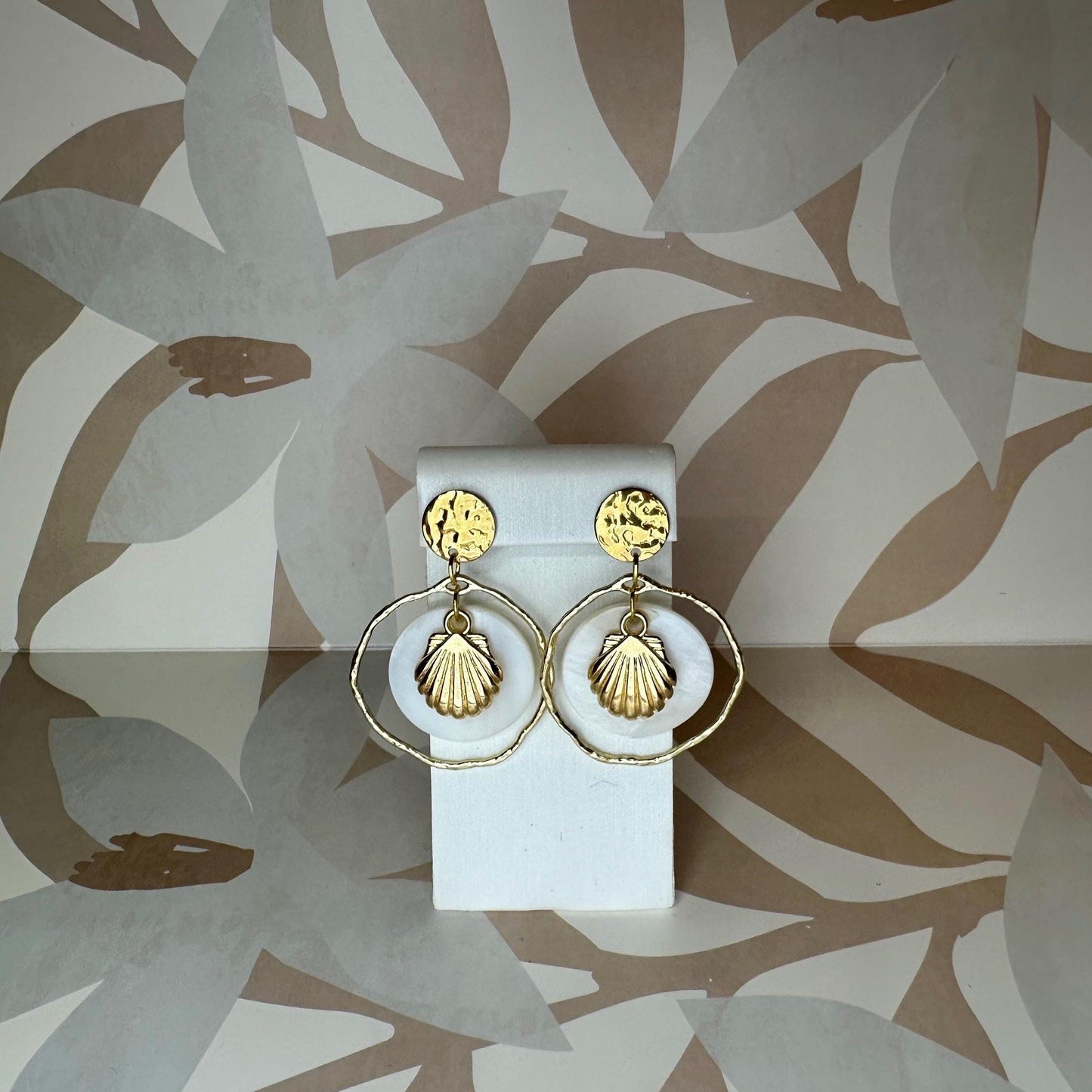 Scallop Seashell and Natural Shell Handmade Earrings; Beach, Ocean, Vacation, Sun, Cruise Accessories and Jewelry - Shella Bella