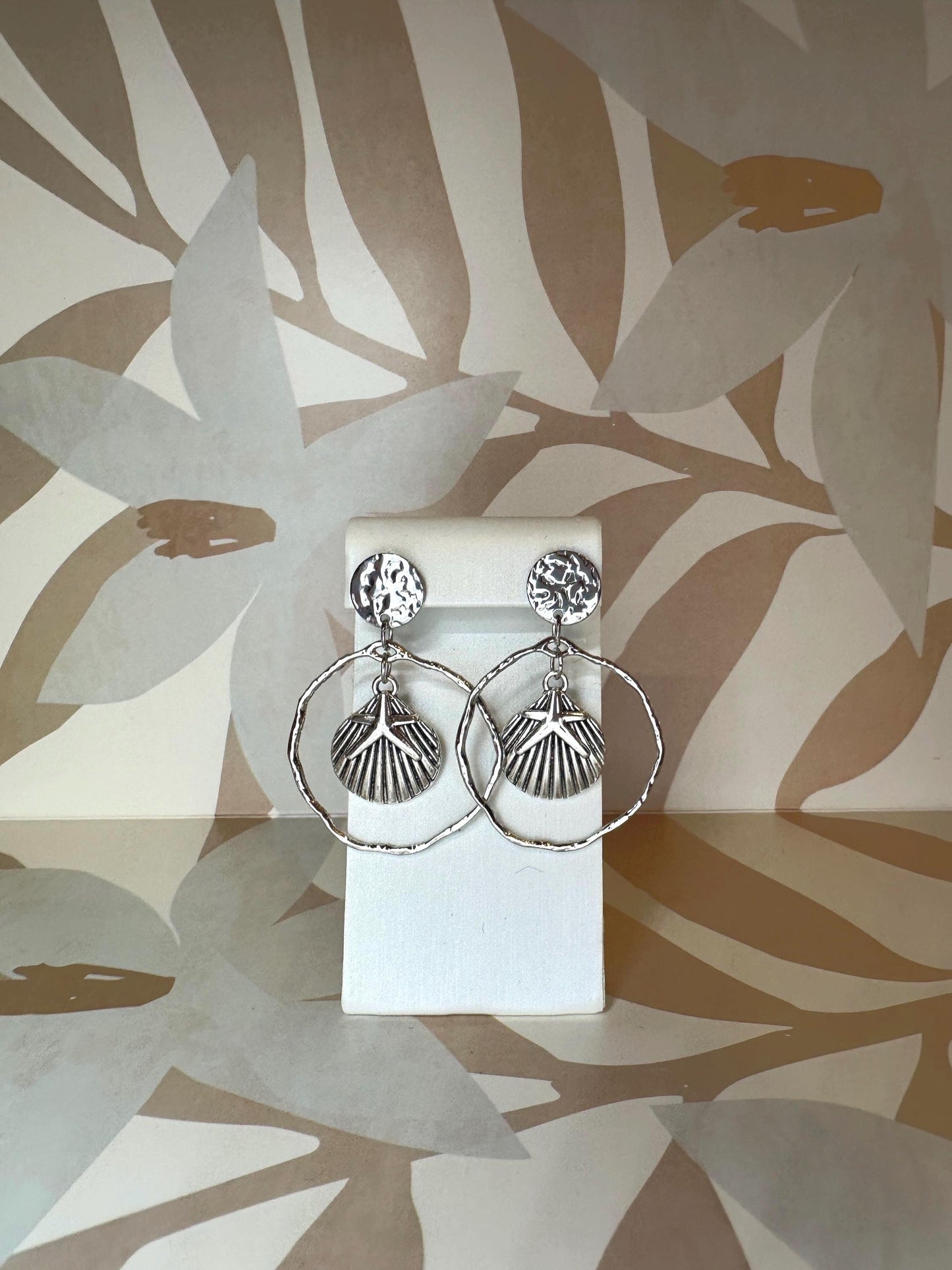 Scallop Sea Shell Handmade Earrings; Beach, Ocean, Vacation, Sun, Cruise Accessories and Jewelry - Shella Bella