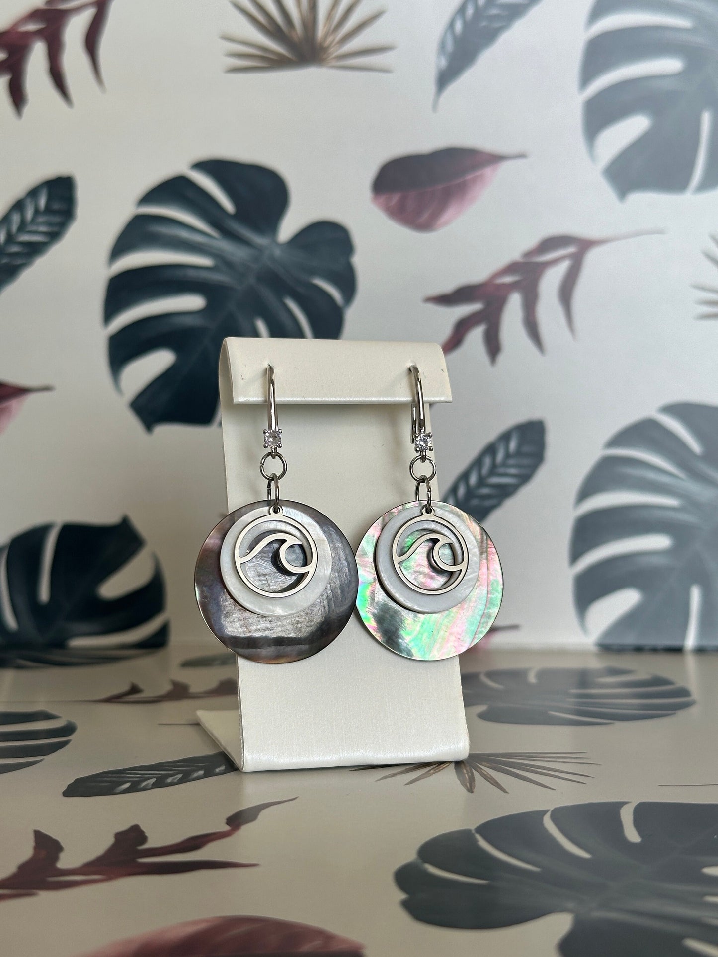 Wave and Shell Handmade Earrings; Beach, Ocean, Vacation, Sun, Cruise Accessories and Jewelry - Shella Bella