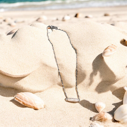 Horizontal Pearl Bar Necklace; Beach, Ocean, Vacation, Sun, Cruise Accessories and Jewelry - Shella Bella