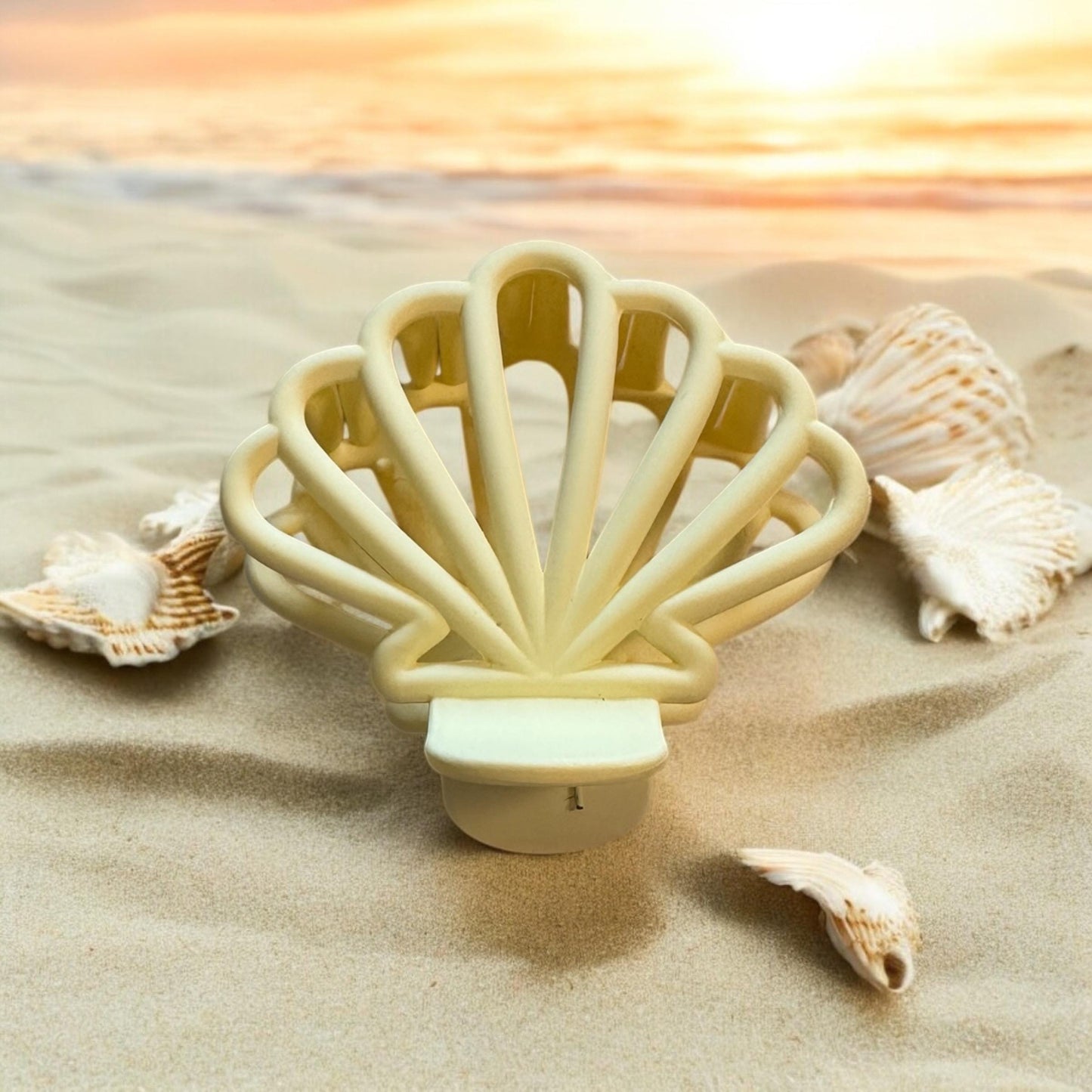 Seashell Hair Claw Clip; Beach, Ocean, Vacation, Sun, Cruise Accessories and Jewelry - Shella Bella