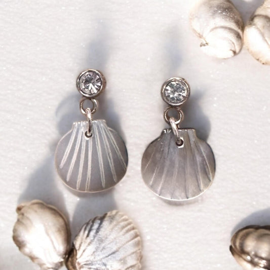 Black Mother of Pearl carved shell Handmade Earrings; Beach, Ocean, Vacation, Sun, Cruise Accessories and Jewelry - Shella Bella