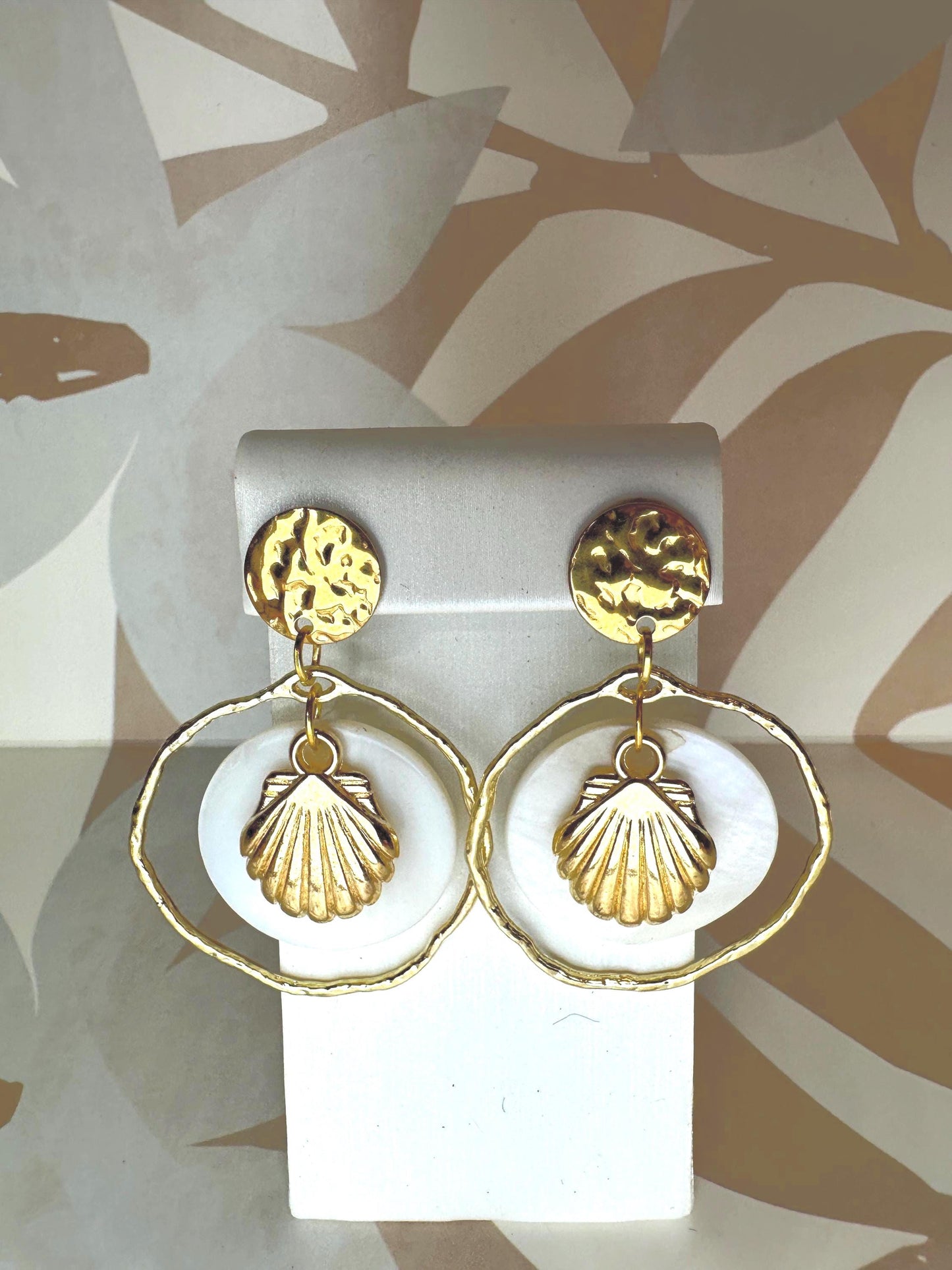 Scallop Seashell and Natural Shell Handmade Earrings; Beach, Ocean, Vacation, Sun, Cruise Accessories and Jewelry - Shella Bella