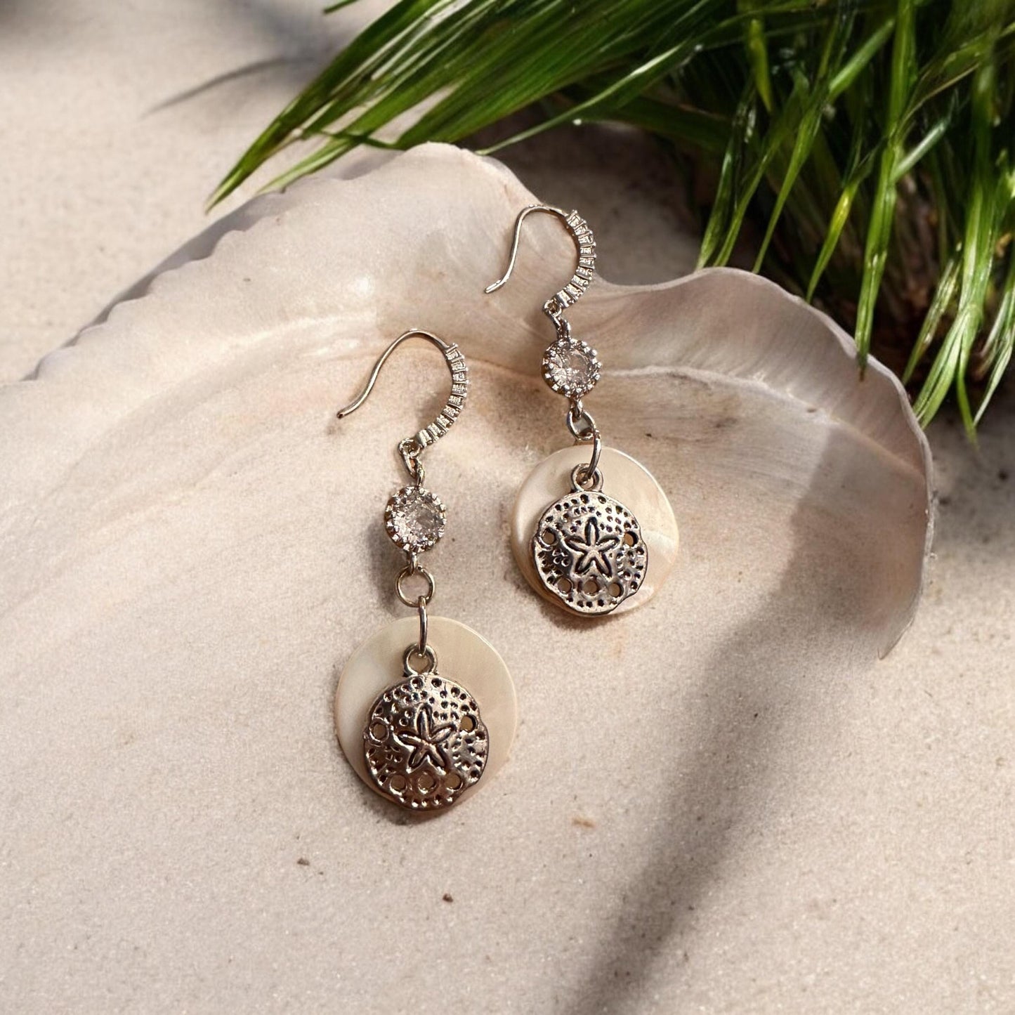 Sand Dollar and Shell Handmade Earrings; Beach, Ocean, Vacation, Sun, Cruise Accessories and Jewelry - Shella Bella