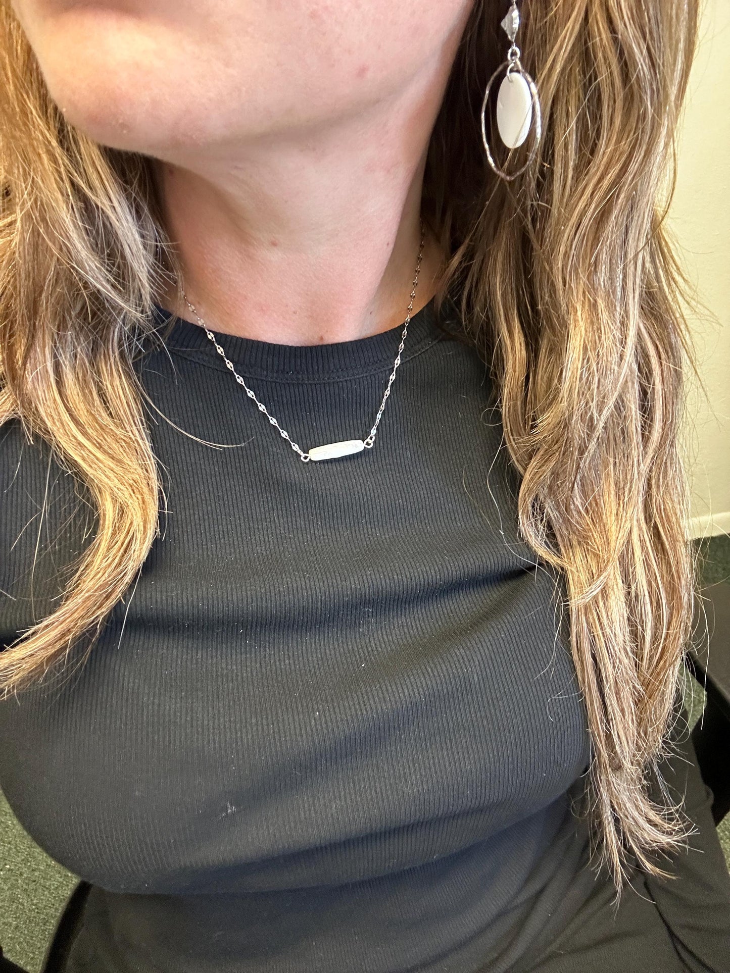 Horizontal Pearl Bar Necklace; Beach, Ocean, Vacation, Sun, Cruise Accessories and Jewelry - Shella Bella