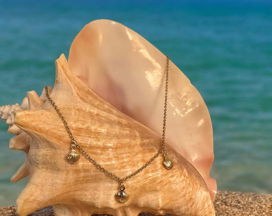 Gold Seashell Charm Necklace